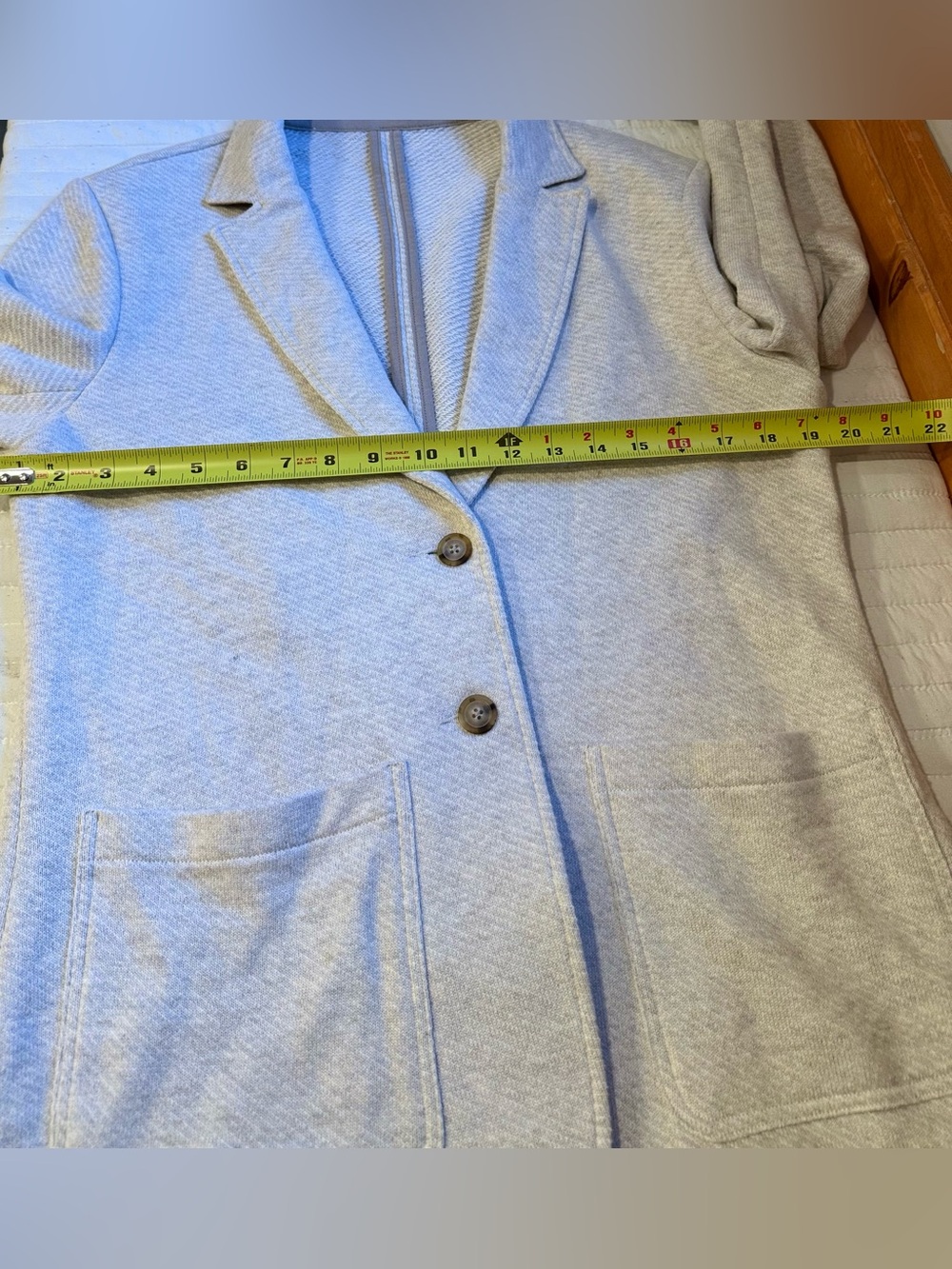 Faherty Inlet Knit Blazer Jacket Light Oatmeal Melange Women's Medium - Picture 5 of 6